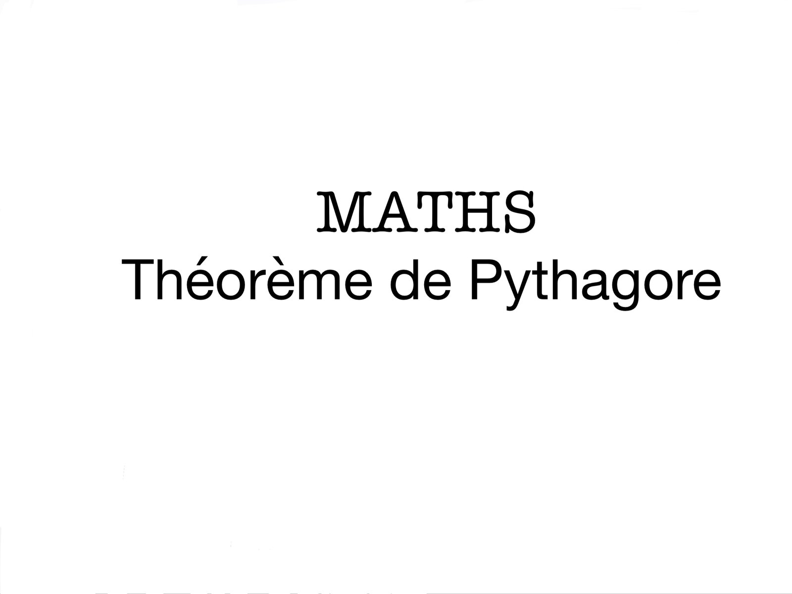 Théorème de Pythagore
